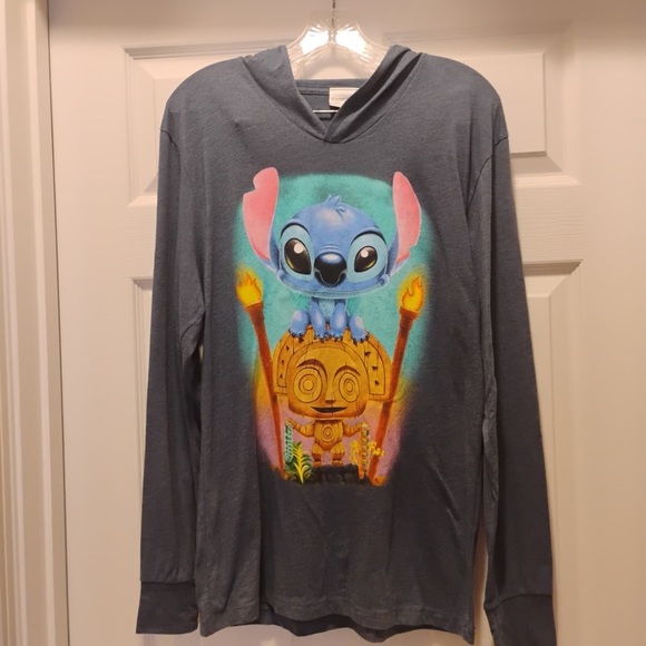 Disney Stitch Hoodie Wonderground Gallery Stitch Tiki Artwork Unique Size L - Picture 1 of 5